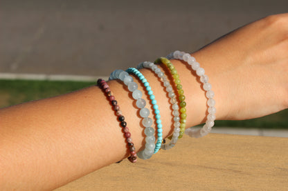 Rhodonite 4mm Single Strand Bracelet