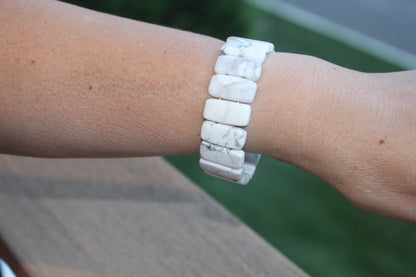 White Howlite Rectangular Bracelet