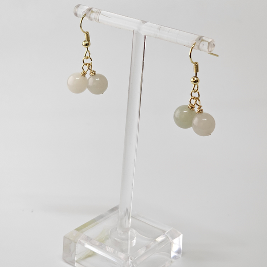 Jade Drop Earrings- Gold