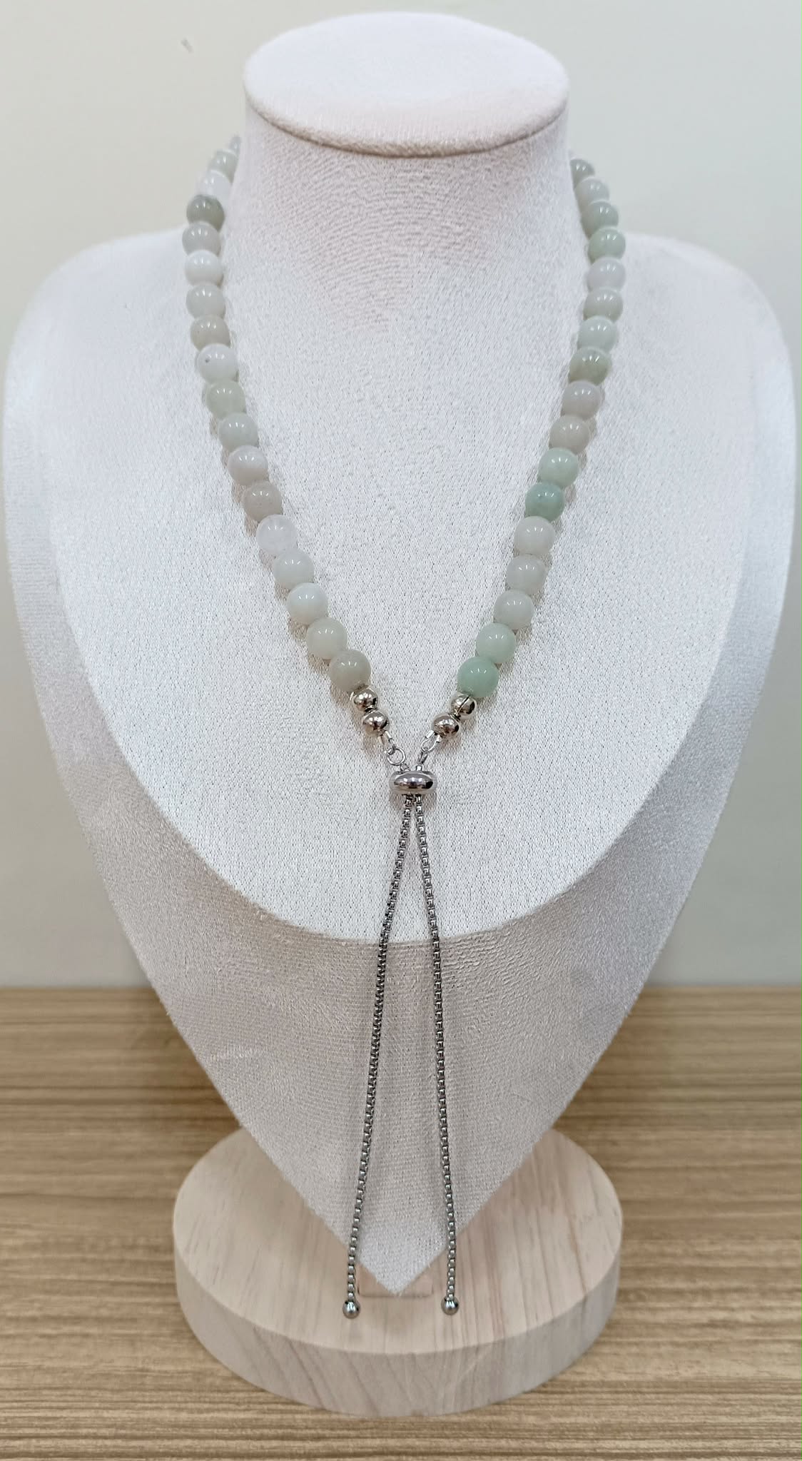 Green Jade 8mm Reversible Necklace