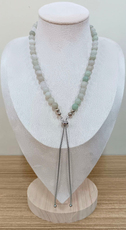 Green Jade 8mm Reversible Necklace