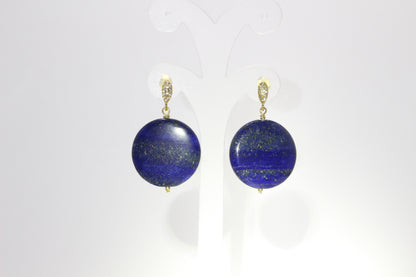 Lapis Lazuli Round Drop/Stud Earring