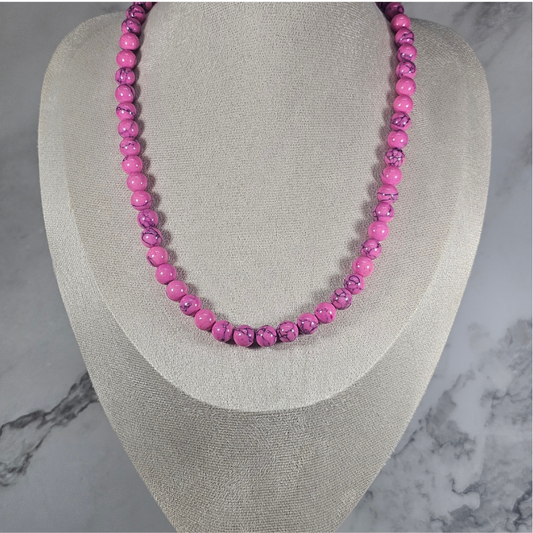 Pink Howlite Necklace - Artemis