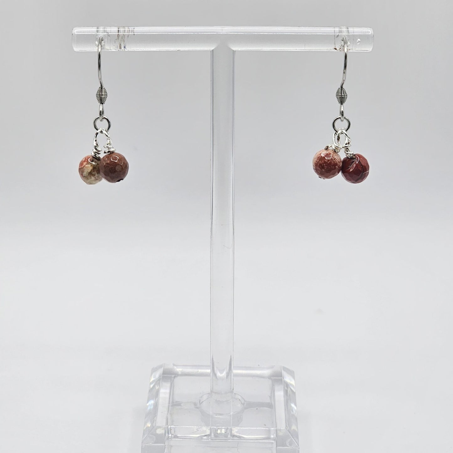 8mm Dangle Earrings- Silver