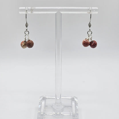 8mm Dangle Earrings- Silver