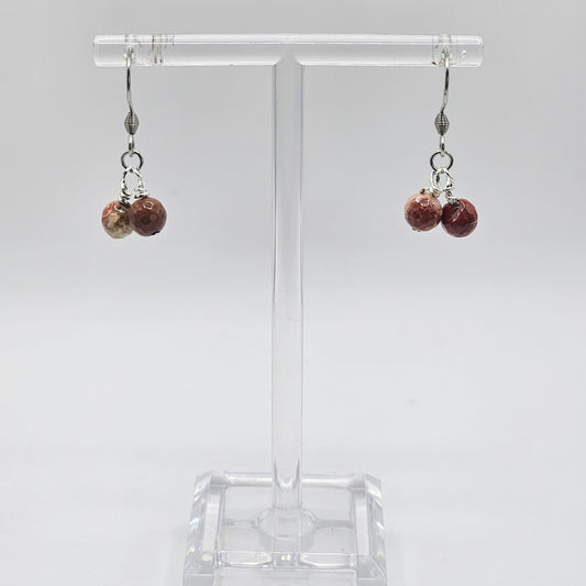 8mm Dangle Earrings- Silver