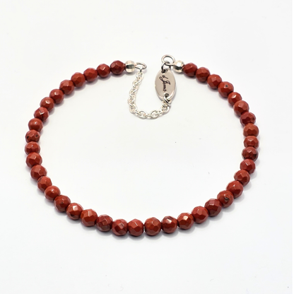 Red Jasper Facetted 4mm Single Strand Bracelet