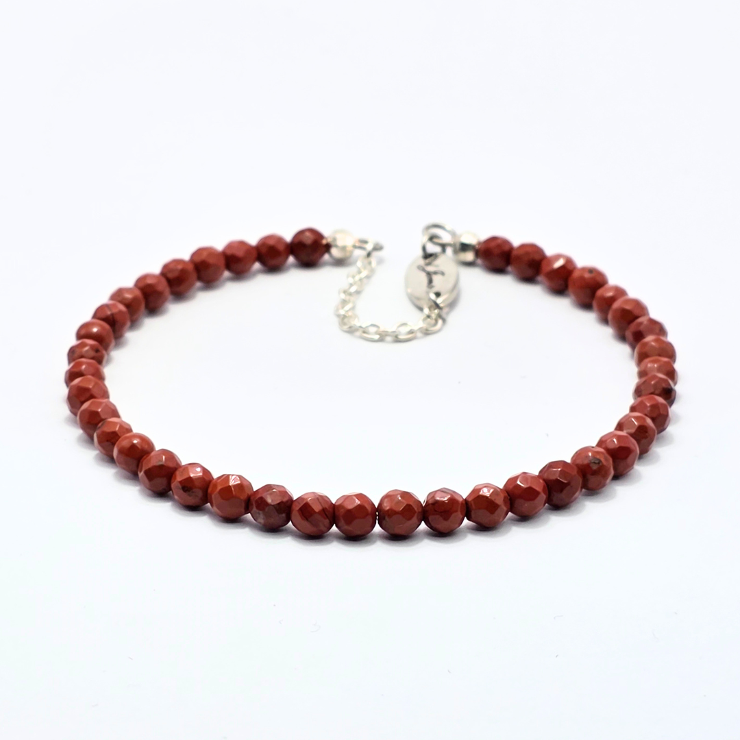 Red Jasper Facetted 4mm Single Strand Bracelet