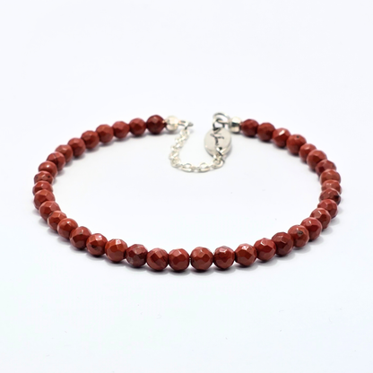 Red Jasper Facetted 4mm Single Strand Bracelet