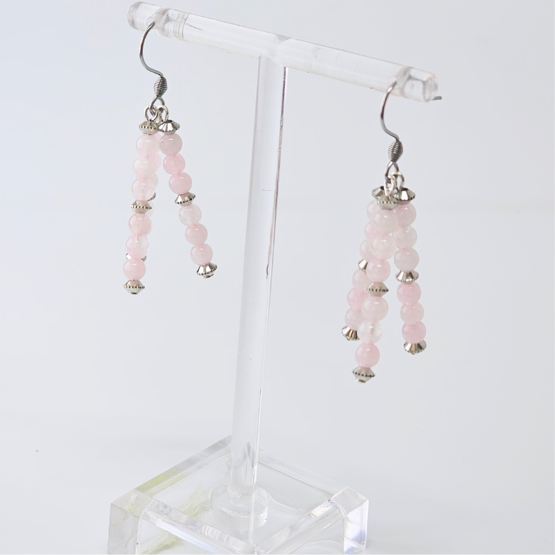 Triple Strand Earrings- Silver