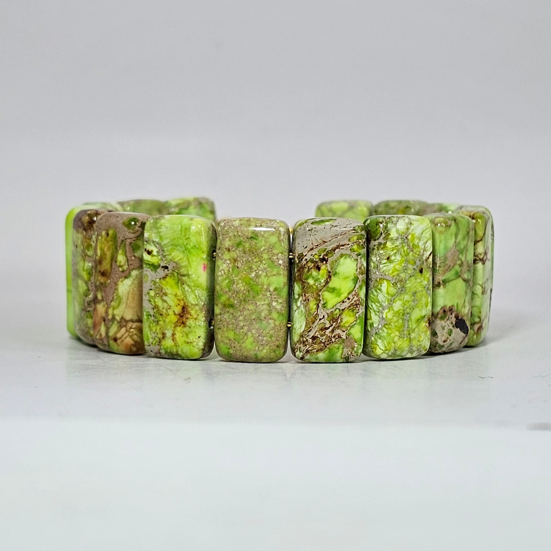 Yellow Imperial Jasper Bangle Bracelet- Gold
